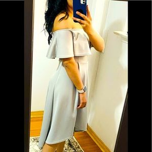 Boohoo size 4 dress in light grey, worn just once for a wedding